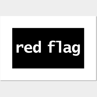 Red Flag in White Text Posters and Art